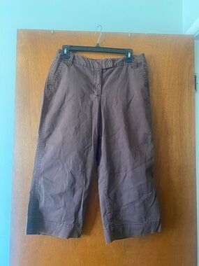 Style & Co. Suze 8 Casual Brown Wide-Leg Cropped Pants